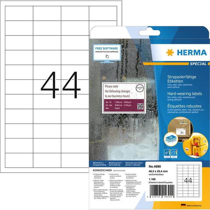 HERMA Foglie etichette per stampante (25.4 x 48.3 mm)