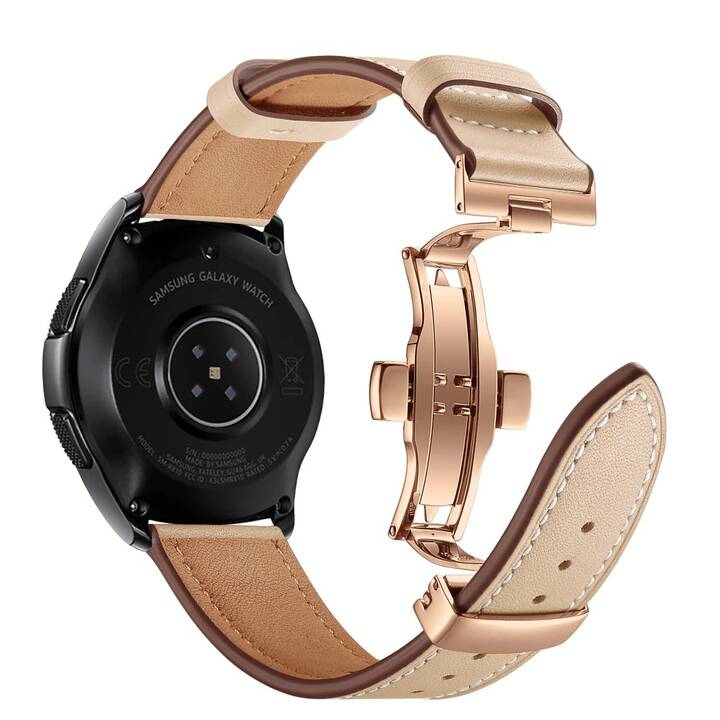 EG Armband (Samsung Galaxy Galaxy Watch3 41 mm, Braun, Roségold)