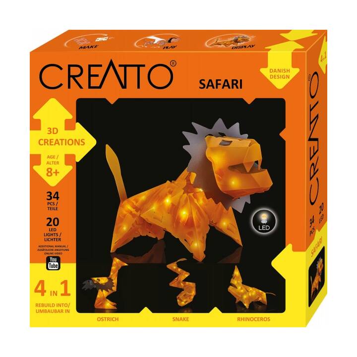 KOSMOS Creatto Safari 4 in 1 Bastelmaterial-Box (Zusammenstecken)