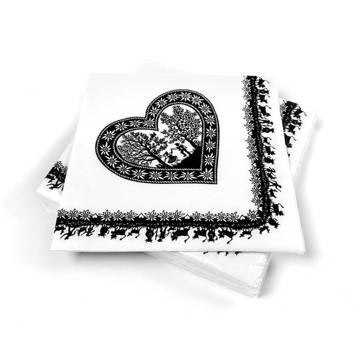 TRENDFORM Papierserviette Swiss Heart (33 cm x 33 cm, 20 Stück)