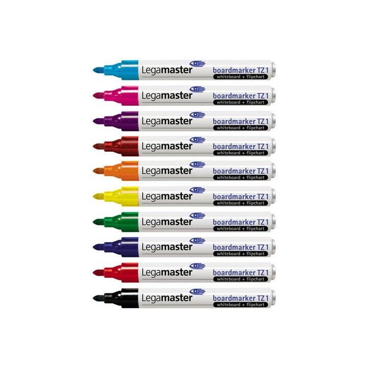 LEGAMASTER Whiteboard Marker TZ1 (Orange, Navy, Braun, Blau, Schwarz, Pink, Rot, Grün, Violett, Gelb, 10 Stück)