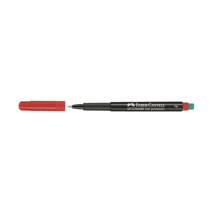 FABER-CASTELL Pennarello indelebile Multimark F (Rosso, 1 pezzo)