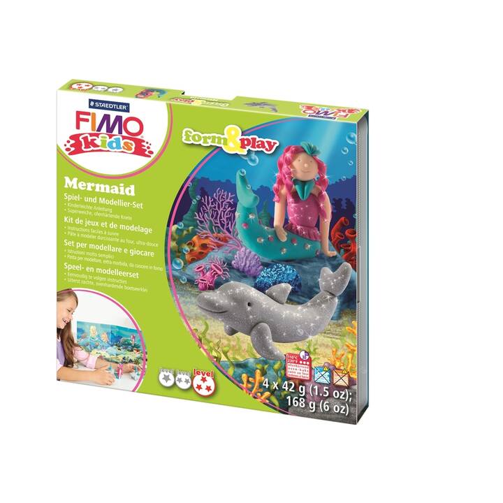 STAEDTLER Pâte à modeler kids form & play Mermaid (250 g, Multicolore)
