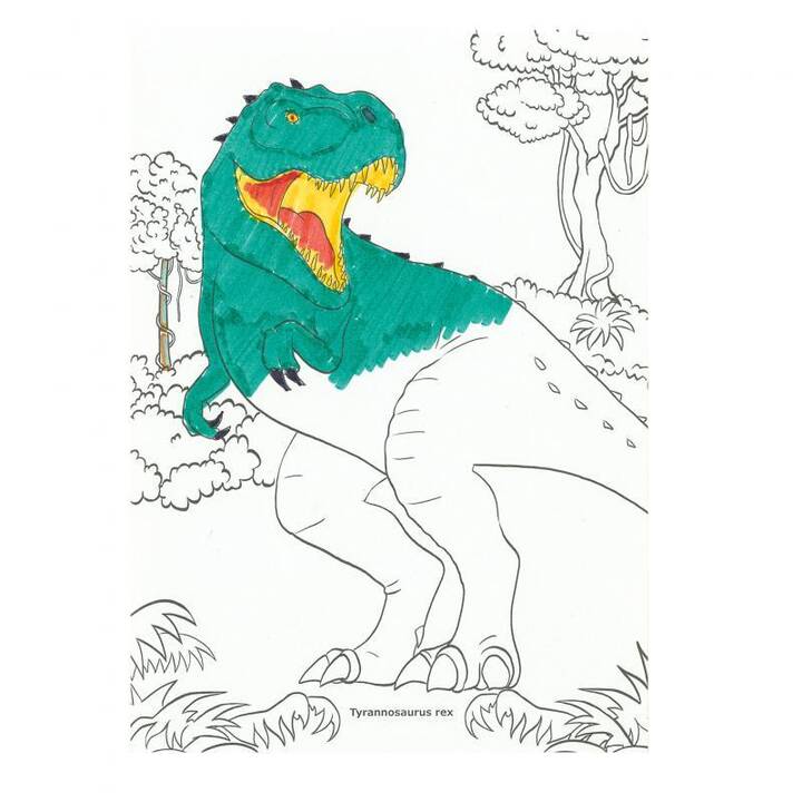 DEPESCHE Dino World Filzstift (Braun, Mehrfarbig, Grau, Gelb, Blau, Orange, Grün, Schwarz, Rot, 10 Stück)