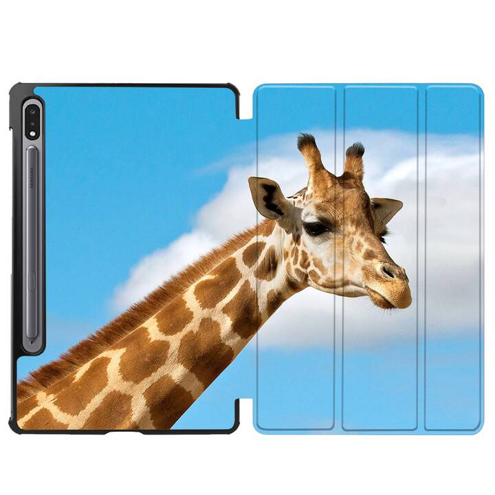 EG coque pour Samsung Galaxy Tab S8+ 12.4" (2022) - bleu - girafe