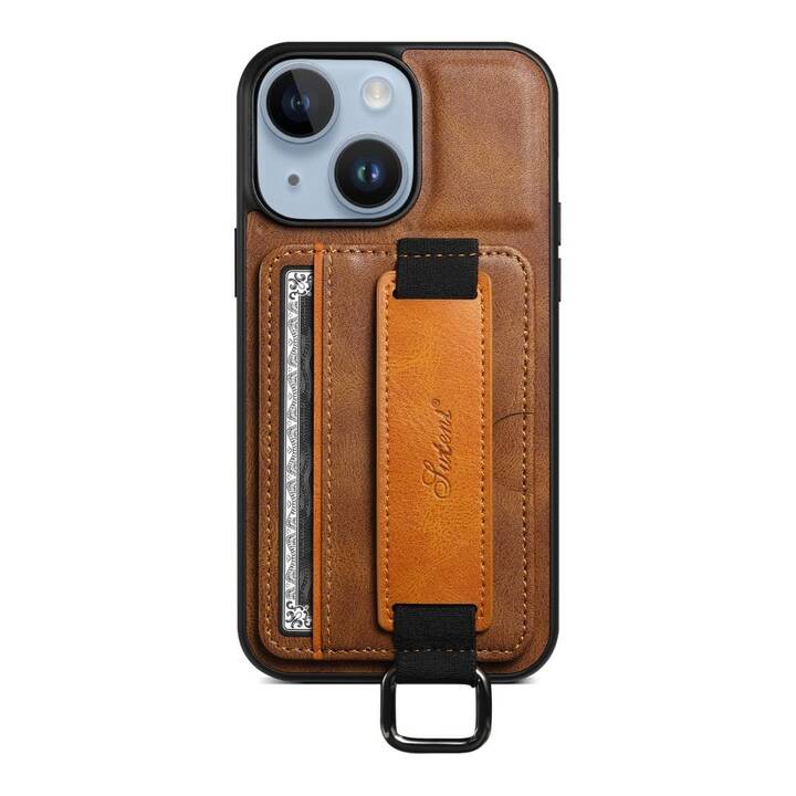 EG Couverture arrière avec porte-carte (iPhone 15 Plus, Brun)