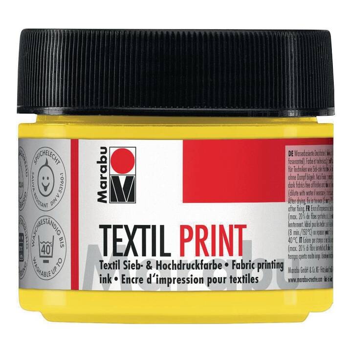 MARABU Textile couleur Texil Print (100 ml, Jaune, Transparent, Noir, Blanc)