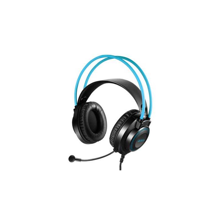 A4TECH Office Headset FStyler FH200i (Over-Ear, Kabel, Schwarz, Blau)