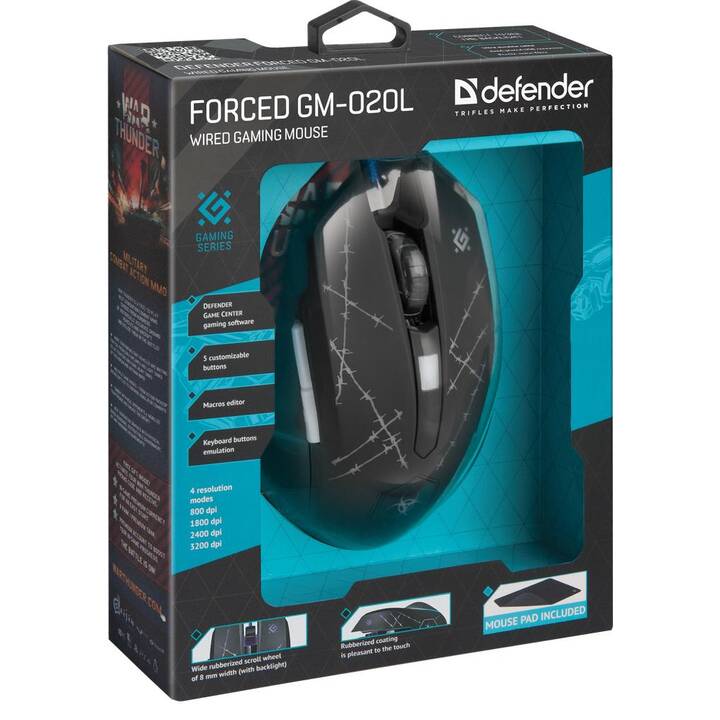 DEFENDER Forced GM-020L Mouse (Cavo, Gaming)